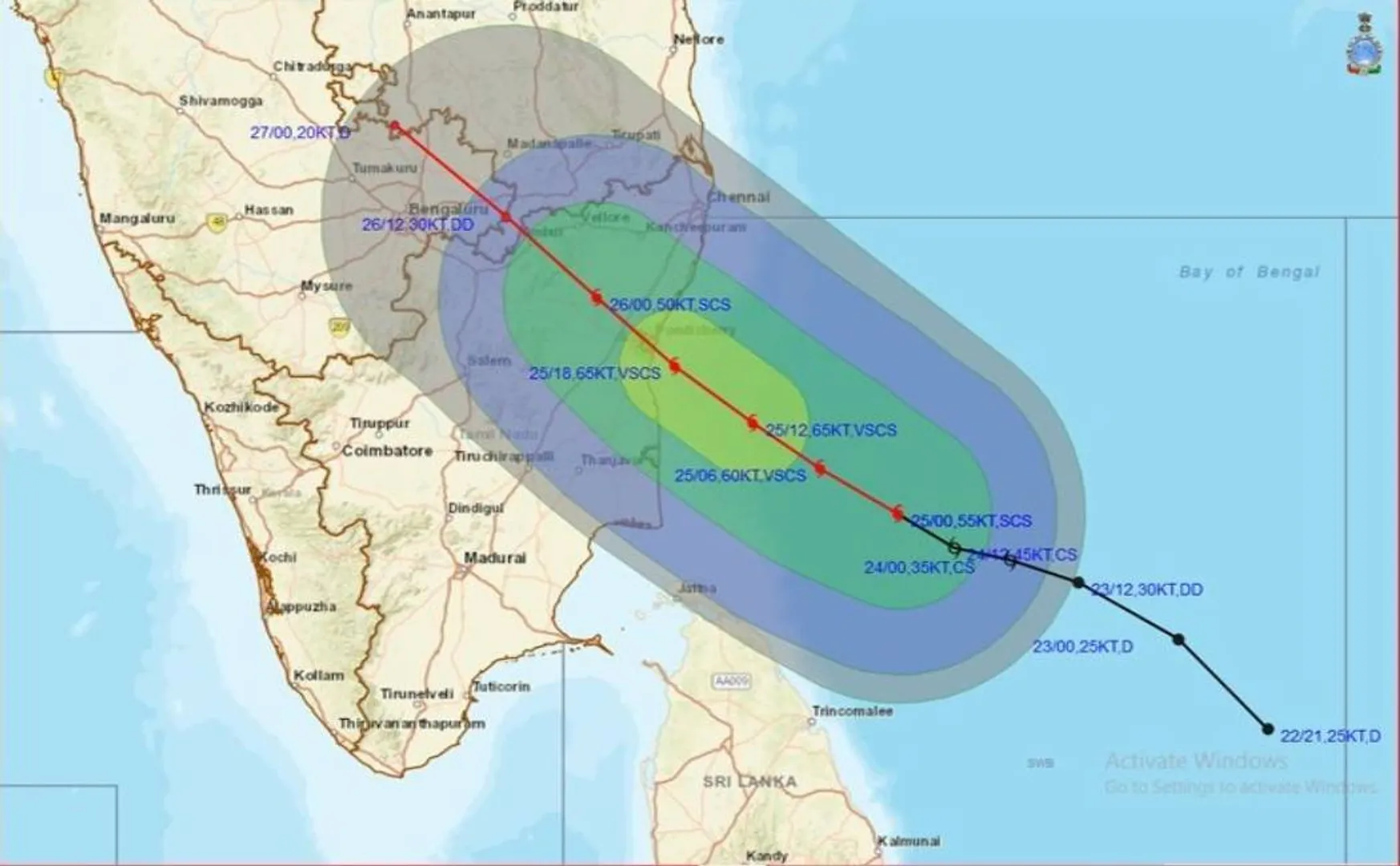nivar cyclone regional meteorological centre
